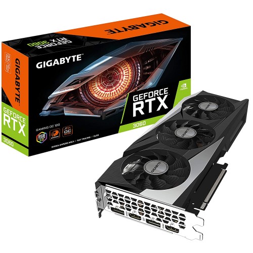 GIGABYTE GeForce RTX 3060 GAMING OC 12G 3 x WINDFORCE Fans 12GB 192-bit GDDR6 Graphics Card - GV-N3060GAMING OC-12GD